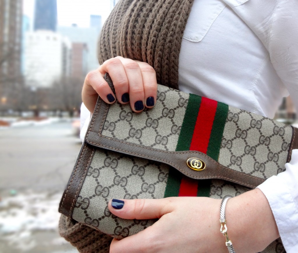 gucci clutch, vintage gucci clutch, thrifted gucci bag, best thrift store finds