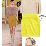 t by alexander wang skirt, loeffer randall pumps, neon skirt