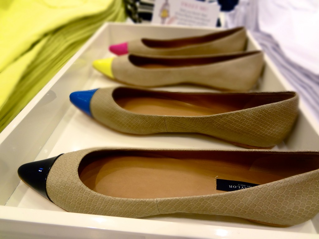 ann taylor color block flats, ann taylor concept store