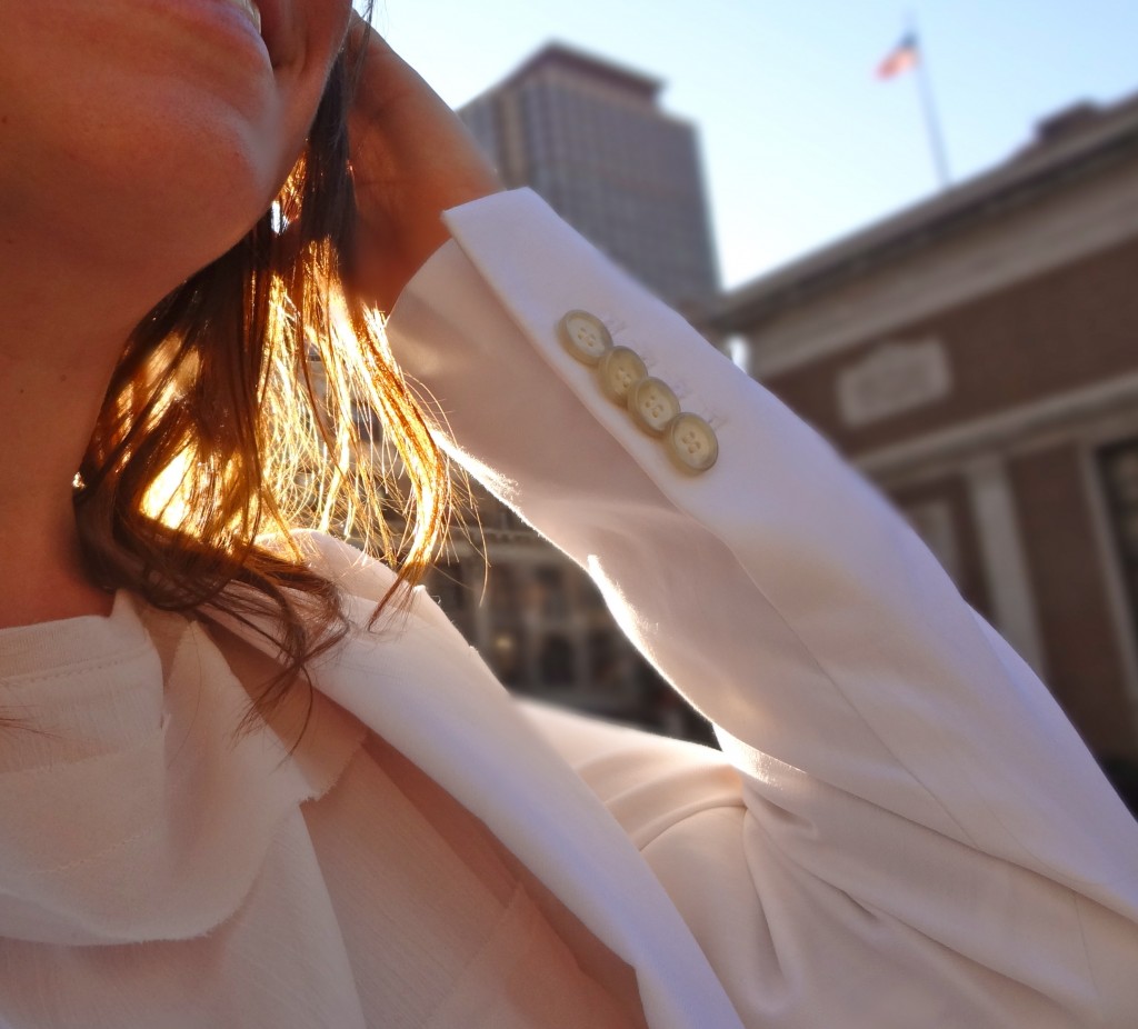 petite white boyfriend blazer, white petite blazer