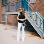 Wide-leg white jeans