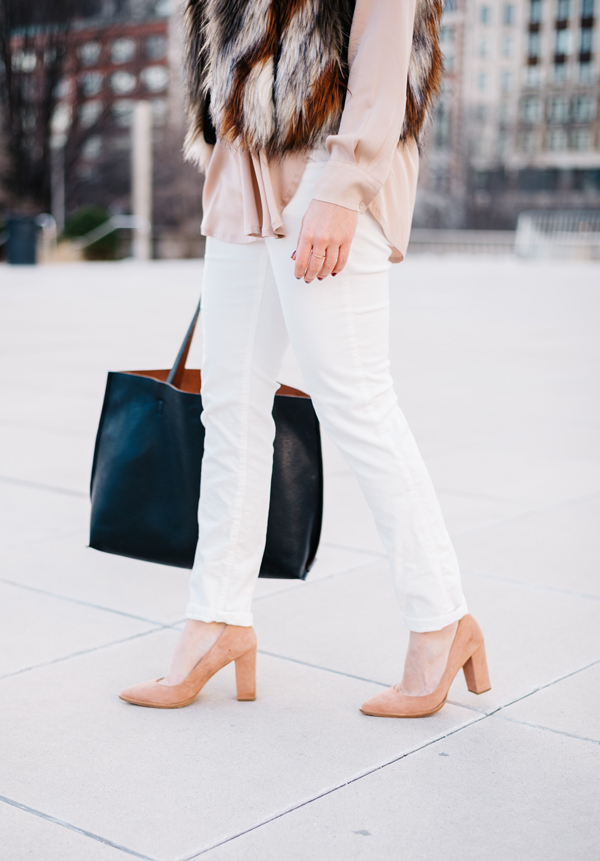 white jeans in the winter