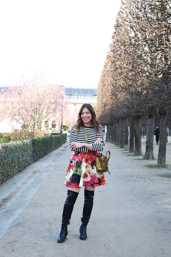 cute outfit idea from a blogger walking around paris in boots