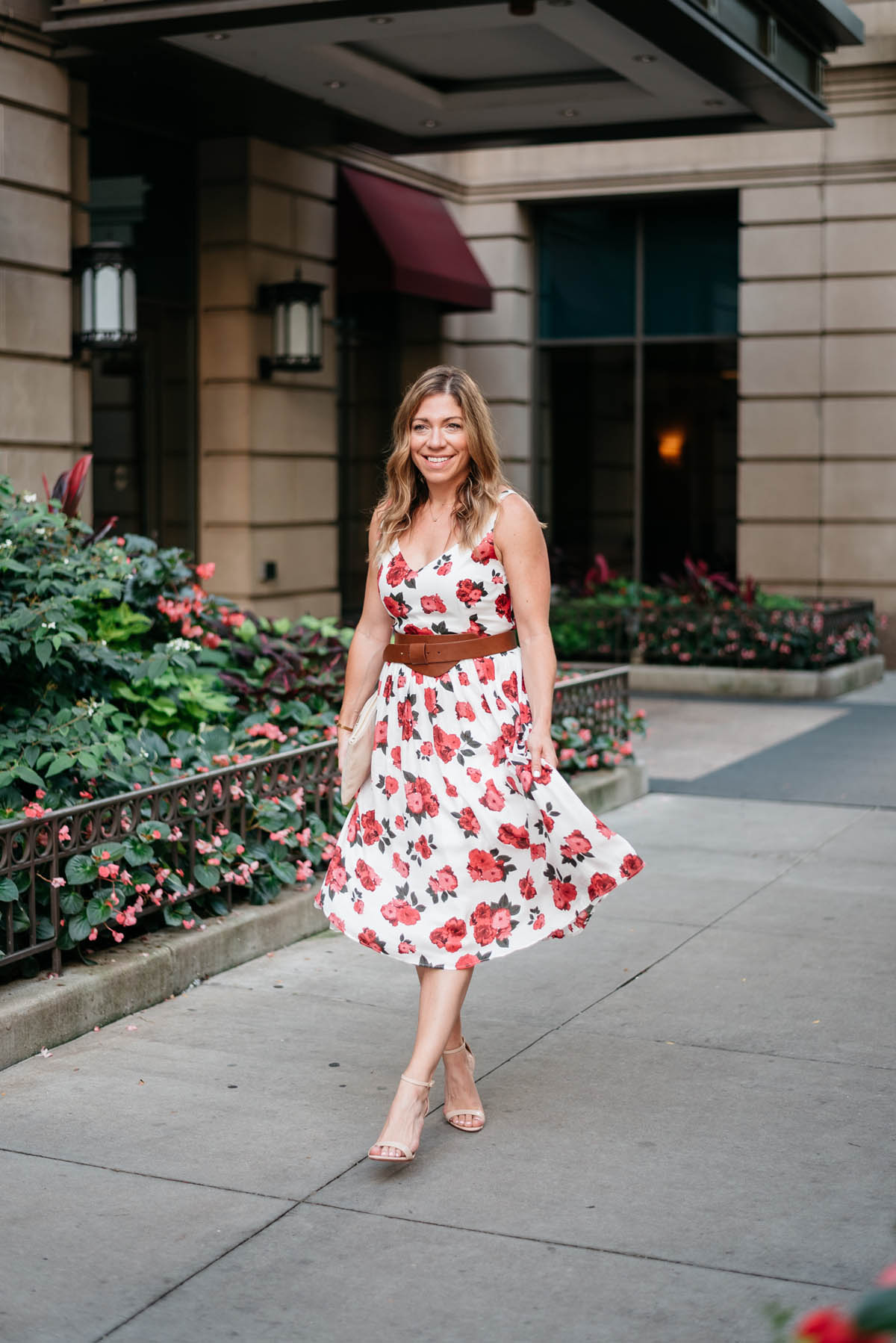 pretty floral dress midi length