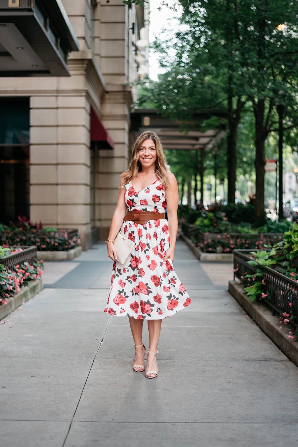 printed fit and flare dress for petite girls