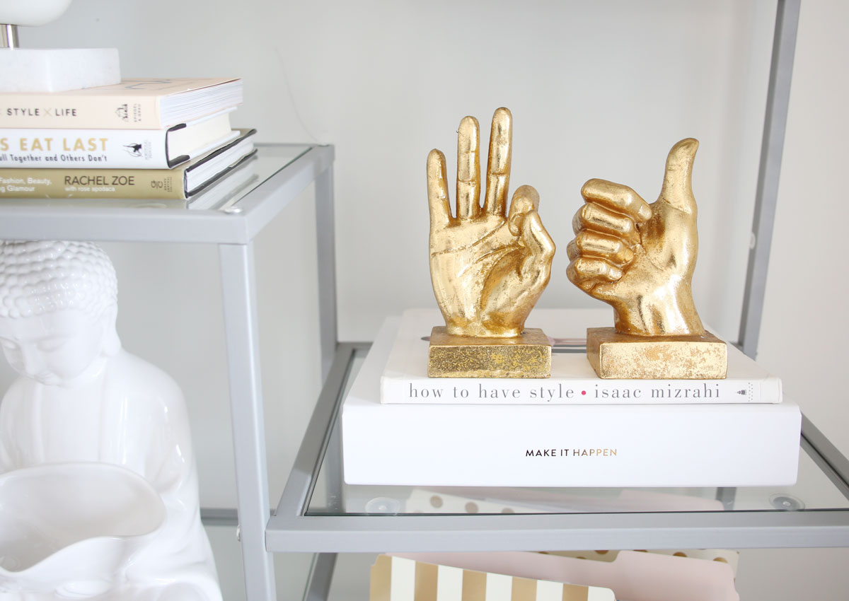 gold hand figurines peace thumbs up from wayfair