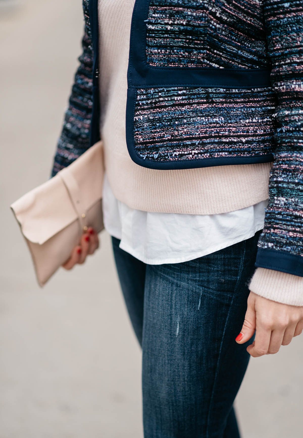 how-to-layer-a-blouse-and-sweater-without-looking-bulky